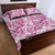 Pink Ribbon Hibiscus Tropical Pattern Quilt Bed Set Breast Cancer