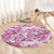 Pink Ribbon Hibiscus Tropical Pattern Round Carpet Breast Cancer