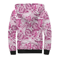Pink Ribbon Hibiscus Tropical Pattern Sherpa Hoodie Breast Cancer LT01 - Polynesian Pride