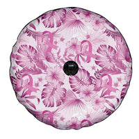 Pink Ribbon Hibiscus Tropical Pattern Spare Tire Cover Breast Cancer LT01 - Polynesian Pride
