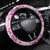 Pink Ribbon Hibiscus Tropical Pattern Steering Wheel Cover Breast Cancer