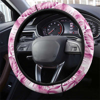 Pink Ribbon Hibiscus Tropical Pattern Steering Wheel Cover Breast Cancer LT01 - Polynesian Pride