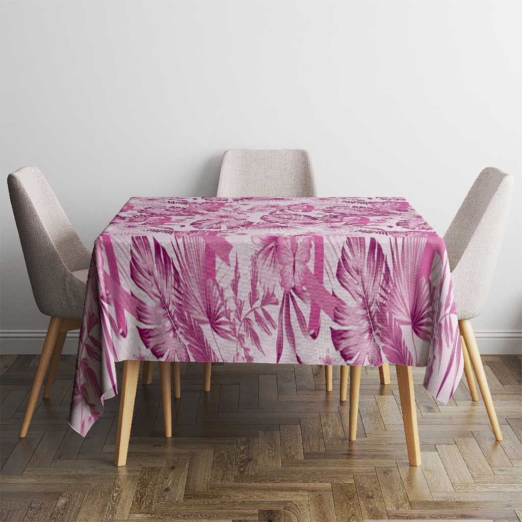 Pink Ribbon Hibiscus Tropical Pattern Tablecloth Breast Cancer LT01 - Polynesian Pride