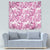 Pink Ribbon Hibiscus Tropical Pattern Tapestry Breast Cancer