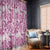 Pink Ribbon Hibiscus Tropical Pattern Window Curtain Breast Cancer