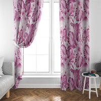 Pink Ribbon Hibiscus Tropical Pattern Window Curtain Breast Cancer LT01 - Polynesian Pride
