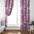 Pink Ribbon Hibiscus Tropical Pattern Window Curtain Breast Cancer