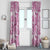 Pink Ribbon Hibiscus Tropical Pattern Window Curtain Breast Cancer