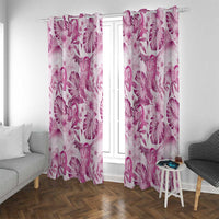 Pink Ribbon Hibiscus Tropical Pattern Window Curtain Breast Cancer LT01 With Grommets Pink - Polynesian Pride