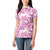 Pink Ribbon Hibiscus Tropical Pattern Women Polo Shirt Breast Cancer