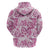 Pink Ribbon Hibiscus Tropical Pattern Zip Hoodie Breast Cancer