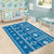 Fiji Masi All Blue Area Rug Tapa Pattern - Polynesian Pride
