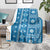 Fiji Masi All Blue Blanket Tapa Pattern - Polynesian Pride