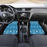 Fiji Masi All Blue Car Mats Tapa Pattern - Polynesian Pride