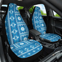 Fiji Masi All Blue Car Seat Cover Tapa Pattern - Polynesian Pride