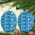 Fiji Masi All Blue Ceramic Ornament Tapa Pattern - Polynesian Pride