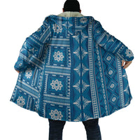 Fiji Masi All Blue Cloak Tapa Pattern - Polynesian Pride
