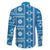 Fiji Masi All Blue Family Matching Summer Maxi Dress and Hawaiian Shirt Tapa Pattern - Polynesian Pride