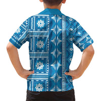 Fiji Masi All Blue Hawaiian Shirt Tapa Pattern - Polynesian Pride