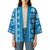 Fiji Masi All Blue Kimono Tapa Pattern - Polynesian Pride