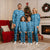 Fiji Masi All Blue Christmas Pajama Set Tapa Pattern - Polynesian Pride