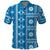 Fiji Masi All Blue Polo Shirt Tapa Pattern - Polynesian Pride