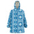 Fiji Masi All Blue Wearable Blanket Hoodie Tapa Pattern - Polynesian Pride