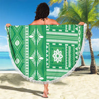 Fiji Masi All Green Beach Blanket Tapa Pattern - Polynesian Pride