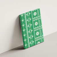 Fiji Masi All Green Canvas Wall Art Tapa Pattern - Polynesian Pride