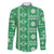 Fiji Masi All Green Family Matching Off Shoulder Short Dress and Hawaiian Shirt Tapa Pattern - Polynesian Pride