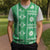 Fiji Masi All Green Christmas Knitted V-Neck Vest Tapa Pattern - Polynesian Pride