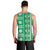 Fiji Masi All Green Men Tank Top Tapa Pattern - Polynesian Pride