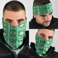 Fiji Masi All Green Neck Gaiter Tapa Pattern - Polynesian Pride