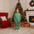 Fiji Masi All Green Christmas Pajama Set Tapa Pattern - Polynesian Pride