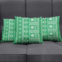 Fiji Masi All Green Pillow Cover Tapa Pattern - Polynesian Pride