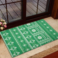 Fiji Masi All Green Rubber Doormat Tapa Pattern - Polynesian Pride