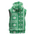 Fiji Masi All Green Sleeveless Zip Hoodie Tapa Pattern - Polynesian Pride