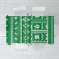 Fiji Masi All Green Tablecloth Tapa Pattern - Polynesian Pride