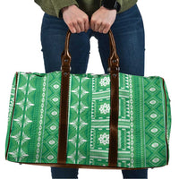 Fiji Masi All Green Travel Bag Tapa Pattern - Polynesian Pride