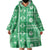 Fiji Masi All Green Wearable Blanket Hoodie Tapa Pattern - Polynesian Pride