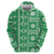 Fiji Masi All Green Zip Hoodie Tapa Pattern - Polynesian Pride