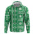 Fiji Masi All Green Zip Hoodie Tapa Pattern - Polynesian Pride
