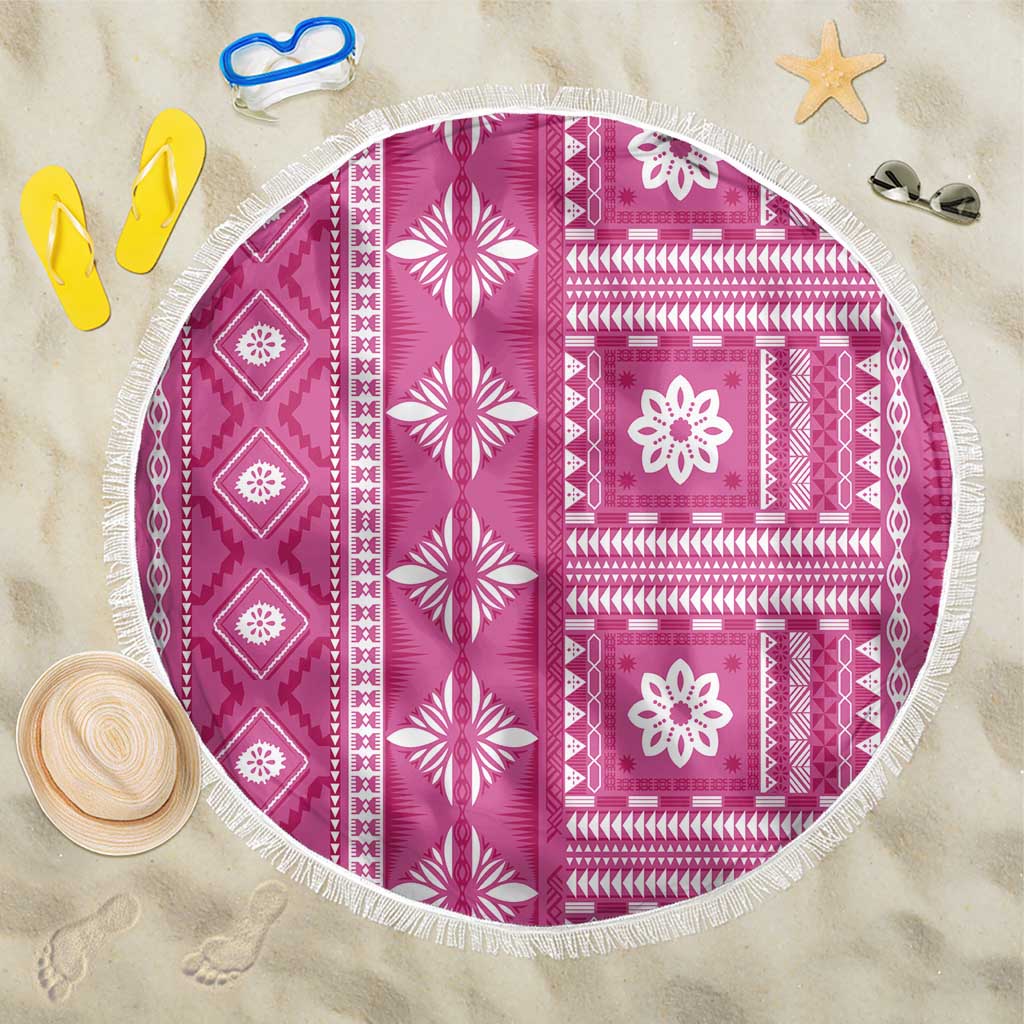 Fiji Masi All Pink Beach Blanket Tapa Pattern - Polynesian Pride