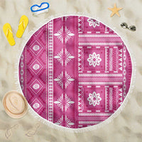 Fiji Masi All Pink Beach Blanket Tapa Pattern - Polynesian Pride
