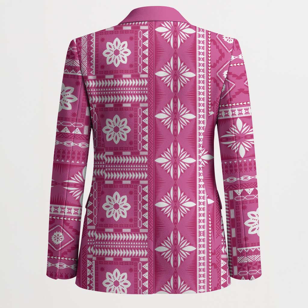Fiji Masi All Pink Blazer Tapa Pattern - Polynesian Pride