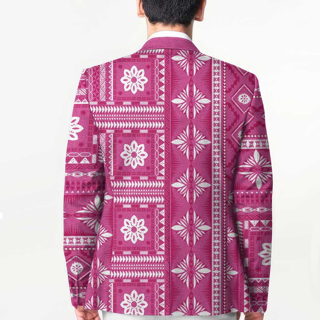 Fiji Masi All Pink Blazer Tapa Pattern - Polynesian Pride