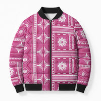 Fiji Masi All Pink Bomber Puffer Jacket Tapa Pattern - Polynesian Pride
