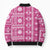 Fiji Masi All Pink Bomber Puffer Jacket Tapa Pattern - Polynesian Pride