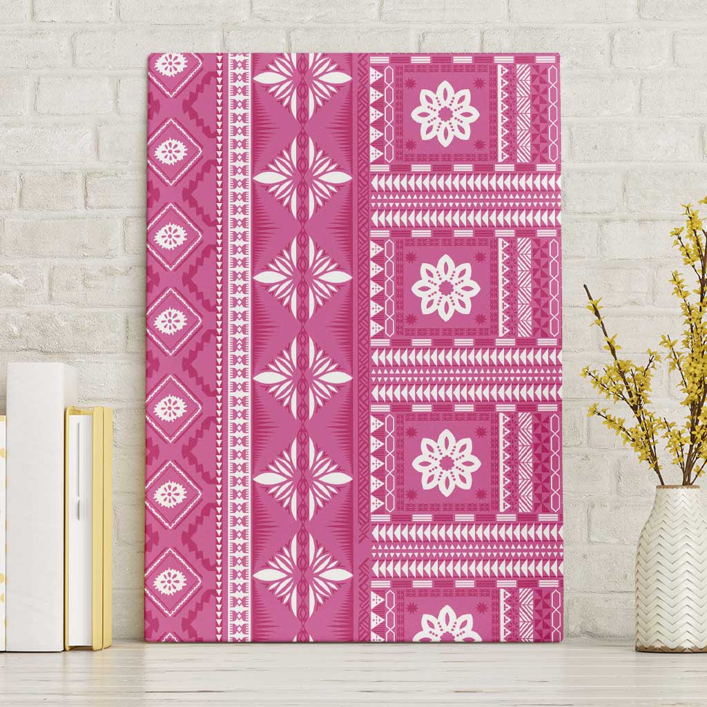 Fiji Masi All Pink Canvas Wall Art Tapa Pattern - Polynesian Pride