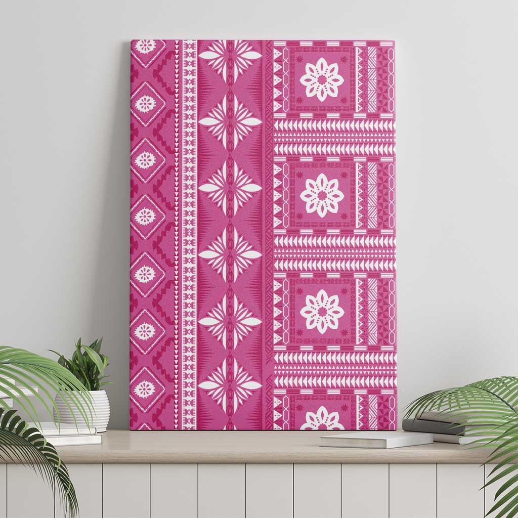 Fiji Masi All Pink Canvas Wall Art Tapa Pattern - Polynesian Pride